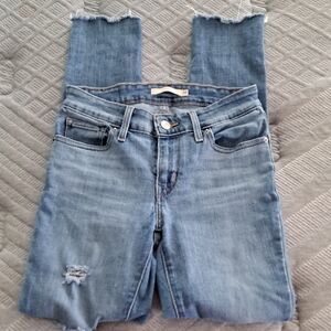 Women's Blue Distressed Jeans